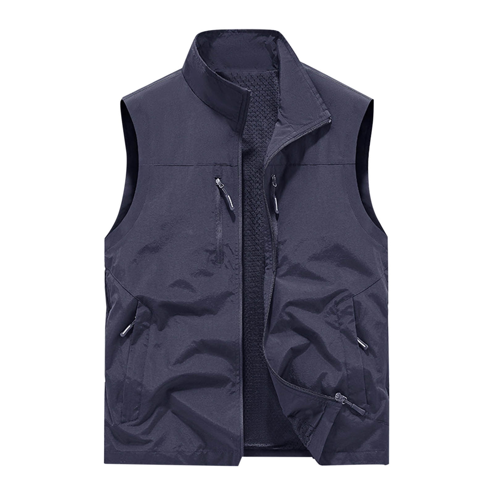Mens Windproof Lightweight Vest Sleeveless Zip Up Running Hiking Sports Coats Thin Summer Vest