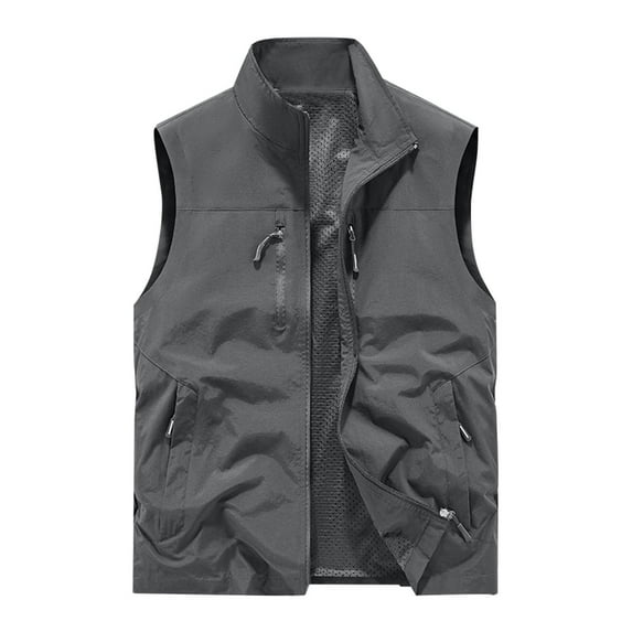 Mens Windproof Lightweight Vest Sleeveless Zip Up Running Hiking Sports Coats Thin Summer Vest