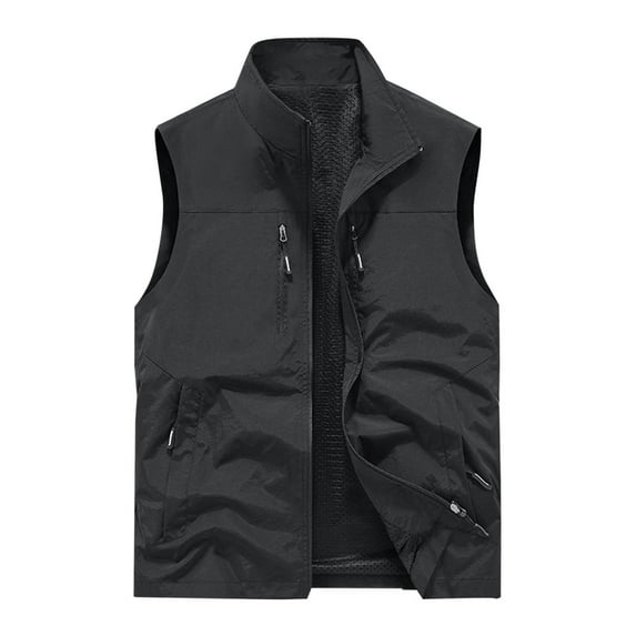 Mens Windproof Lightweight Vest Sleeveless Zip Up Running Hiking Sports Coats Thin Summer Vest