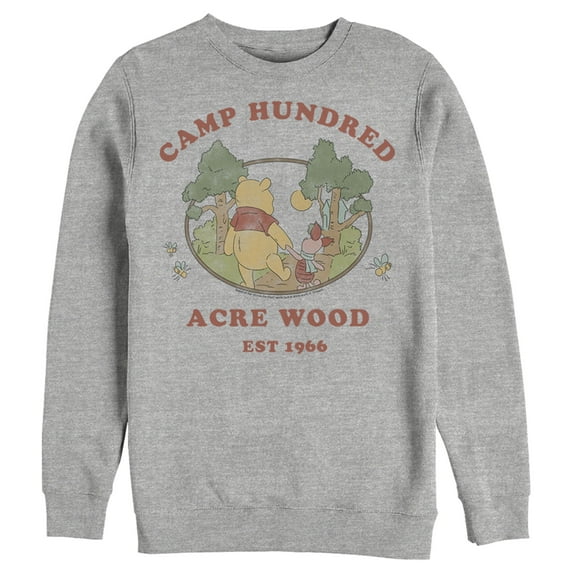 Men's Winnie the Pooh Camp Hundred Acre Wood Sweatshirt Athletic Heather Medium
