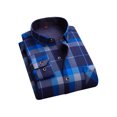 thumbnail image 1 of Mens Winter Basic Bottom Shirt Thicken Fleece Tops Long Sleeve Plaid Printed with Pockets, 1 of 2