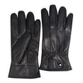 thumbnail image 1 of Mens Winter Black Leather Gloves for Driving Dress Real Sheepskin Leather Warm Lined Gloves, 1 of 7