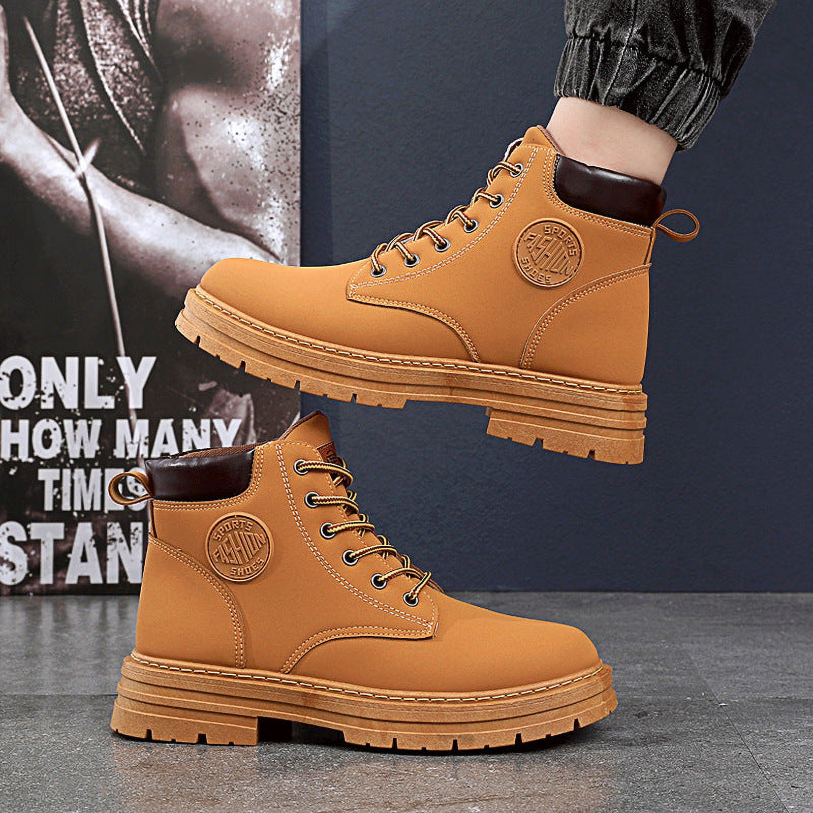 Mens chunky heel boots discount