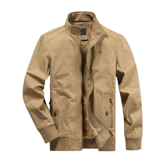 Mens Winter Coat Men's Long Sleeve Jacke Full Zip Stylish Stand Up Collar Casual Winter Coat