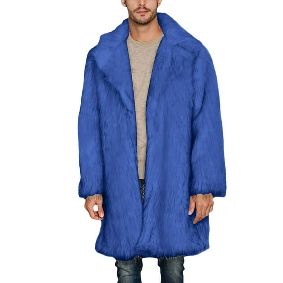 Mens Winter Coat Turn Down Collar Long Jackets Warm OverCoat