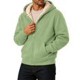 thumbnail image 1 of Mens Winter Coat Zip Up Long Sleeve Hooded Casual Outerwear Sherpa Fleece Lined Thick Oversized Soft Fall Fashion Jacket with Pockets Mint Green 4XL, 1 of 6