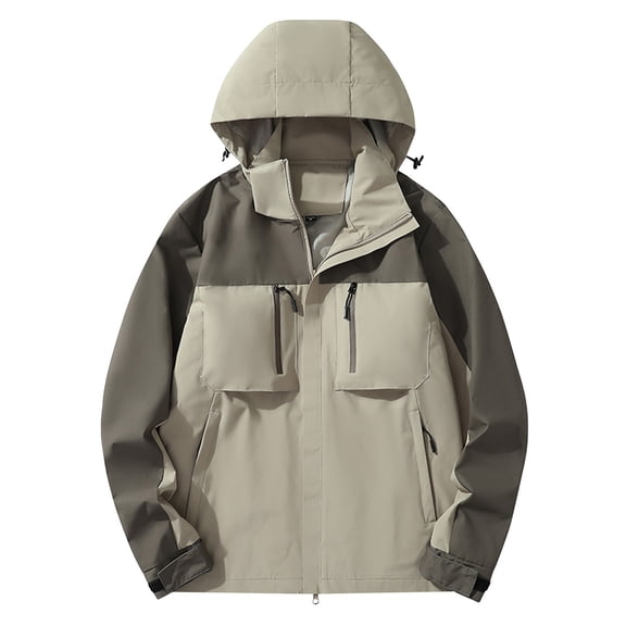Mens Winter Coats Anorak Jacket Windproof Lightweight Casual Loose Fit Zip Up Hooded Outdoor Sports Coat