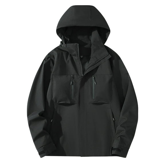 Mens Winter Coats Anorak Jacket Windproof Lightweight Casual Loose Fit Zip Up Hooded Outdoor Sports Coat