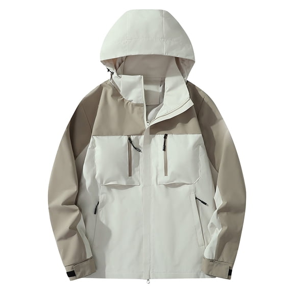 Mens Winter Coats Anorak Jacket Windproof Lightweight Casual Loose Fit Zip Up Hooded Outdoor Sports Coat