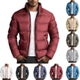 thumbnail image 1 of Mens Winter Coats Men Lightweight Winter Warm Plus Size Coat Slim Fit Thick Coat Casual Jacket Outerwear, 1 of 6