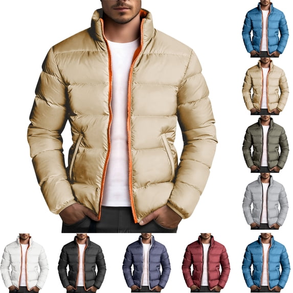 Mens Winter Coats Men Lightweight Winter Warm Plus Size Coat Slim Fit Thick Coat Casual Jacket Outerwear