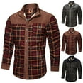 thumbnail image 1 of Mens Winter Coats Men's Puffer Jacket Men Button Casual Fashion Thicken Lattice Standing Collar Pocket Long Sleeve Jacket Coat, M-3XL, 1 of 8