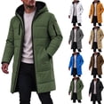 thumbnail image 1 of Mens Winter Coats Plus Size Mens Jackets Men's Solid Winter Thickened Jacket Windproof Quilted Coat Multi - Pocket Long Sleeve Padded Outerwear, L-4XL, 1 of 9
