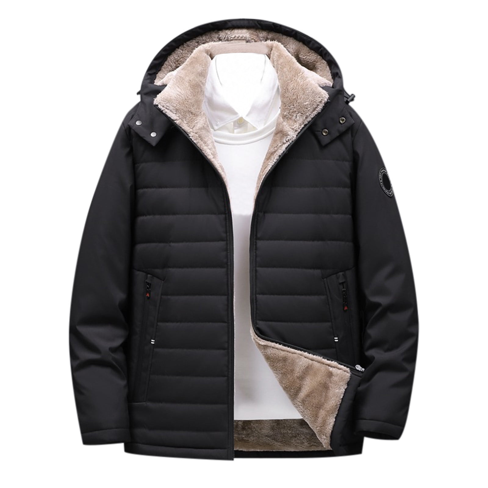 Mens Winter Coats Mens Winter Plush and Thickened Casual Versatile ...