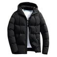thumbnail image 1 of Mens Winter Coats Warm Jacket with Detachable Hood Water-Repellent Windproof Parkas Casual Jackets Black L, 1 of 6