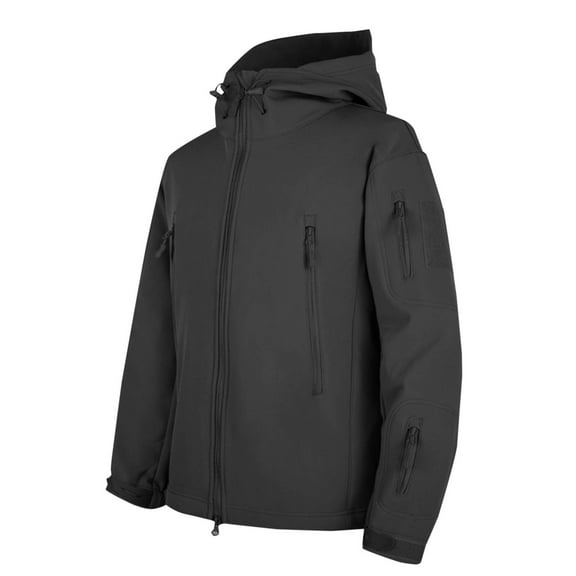 Mens Winter Coats Warm Jacket with Detachable Hood Water-Repellent Windproof Parkas Casual Jackets Black S