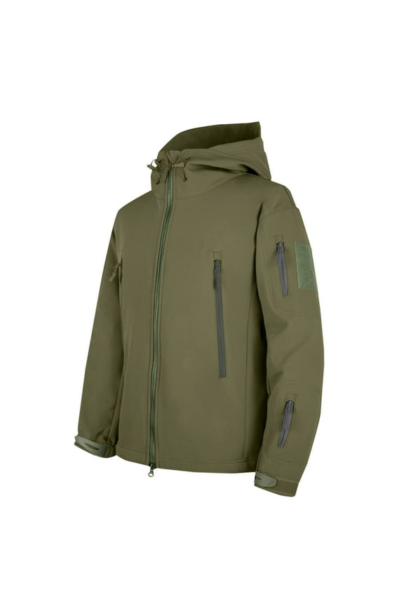 Mens Winter Coats Warm Jacket with Detachable Hood Water-Repellent Windproof Parkas Casual Jackets Green XXL