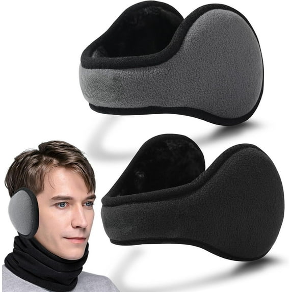 Mens Winter Ear Muffs Foldable Cold Weather Earmuffs Warm Ear Warmers Behind The Head Ear Muffs