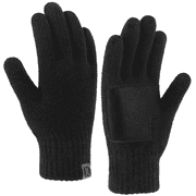 Mens Winter Gloves Touchscreen Warm Gloves for Men Cold Weather Knit Work Driving Gloves with Leather Palm Gifts