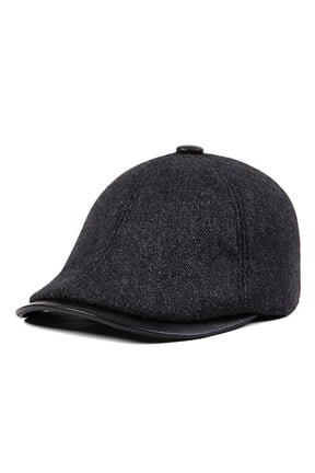 Mens Winter Hat Herringbone Beret Hat Patchwork Warm Earflaps Flat Cap Retro Newsboy ,Fashion