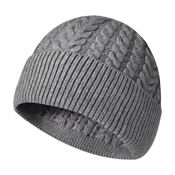 Mens Winter Hat Winter Hats for Women Cold Weather Winter Knitting Thickened Warm Knitted Hat Female Face Show Small Ear Protector Cold Hat Casual Pullover Hat