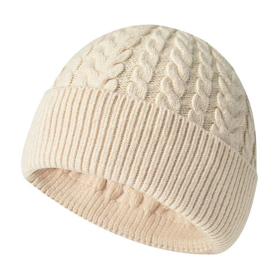 Mens Winter Hat Winter Hats for Women Cold Weather Winter Knitting Thickened Warm Knitted Hat Female Face Show Small Ear Protector Cold Hat Casual Pullover Hat