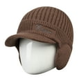 thumbnail image 1 of Mens Winter Hat Winter Hats for Women Cold Weather Men's Winter Hat With Earflaps Knit Baseball Cap With Brim Ski Hat Warm Lined Hunting Hat, 1 of 3