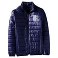 thumbnail image 1 of Mens Winter Jacket Light Quilted Down Jackets Casual Packable Full-Zip Puffer Coat Trendy American Flag Graphic Coat, 1 of 2