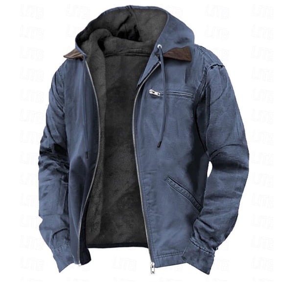 Mens Winter Jacket Thick Warm Fleece Lined Hooded Jackets Casual Outwear Fall Coats Big And Tall Jackets Heavyweight Mens Winter Coats