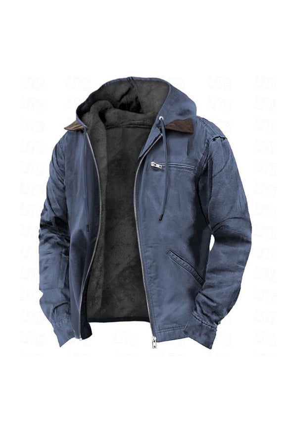 Mens Winter Jacket Thick Warm Fleece Lined Hooded Jackets Casual Outwear Fall Coats Big And Tall Jackets Heavyweight Winter Coats for Men