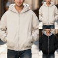 thumbnail image 1 of Mens Winter Jacket with Hooded Windproof Hiking Jacket with Pocket Full-Zip Cozy Warm Mens Coat, 1 of 6