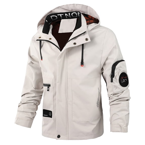 Mens Winter Jackets Thermal Waterproof Windproof Jacket Hooded Winter Snow Coat with Multiple Pockets Lightweight Solid Color Relaxed Fit Mens Jackets