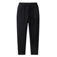 thumbnail image 1 of ZQUUVOU Mens Winter Jogger Pants Sherpa Fleece Lined Active Jogger Solid-Color Pocket Drawstring Pocket Outdoor Warm Hiking Fleece Pants Black, 1 of 7