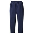 thumbnail image 1 of ZQUUVOU Mens Winter Jogger Pants Sherpa Fleece Lined Active Jogger Solid-Color Pocket Drawstring Pocket Outdoor Warm Hiking Fleece Pants Dark Blue, 1 of 7