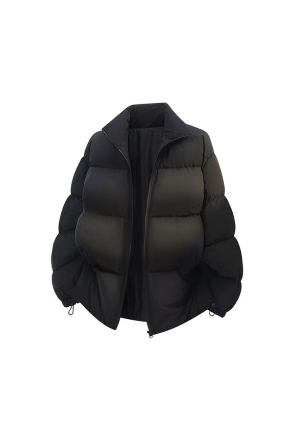 Mens Winter Padded Jacket 2025 Full Zip Windproof Midweight Water Resistant Park Stand-collar Puffer Coat