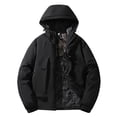 thumbnail image 1 of Mens Winter Parka Water Resistant Insulated Hooded Long Coat Softshell Jacket Windbreaker Fleece Lined, 1 of 5