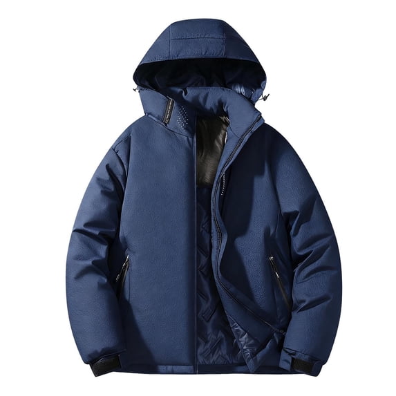 Mens Winter Parka Water Resistant Insulated Hooded Long Coat Softshell Jacket Windbreaker Fleece Lined