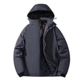 thumbnail image 1 of Mens Winter Parka Water Resistant Insulated Hooded Long Coat Softshell Jacket Windbreaker Fleece Lined, 1 of 4
