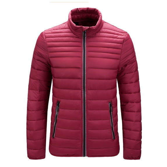 Mens Winter Quilted Puffer Jackets Warm Lightweight Packable Padded Down Coats Zipper Casual Windproof Outerwear