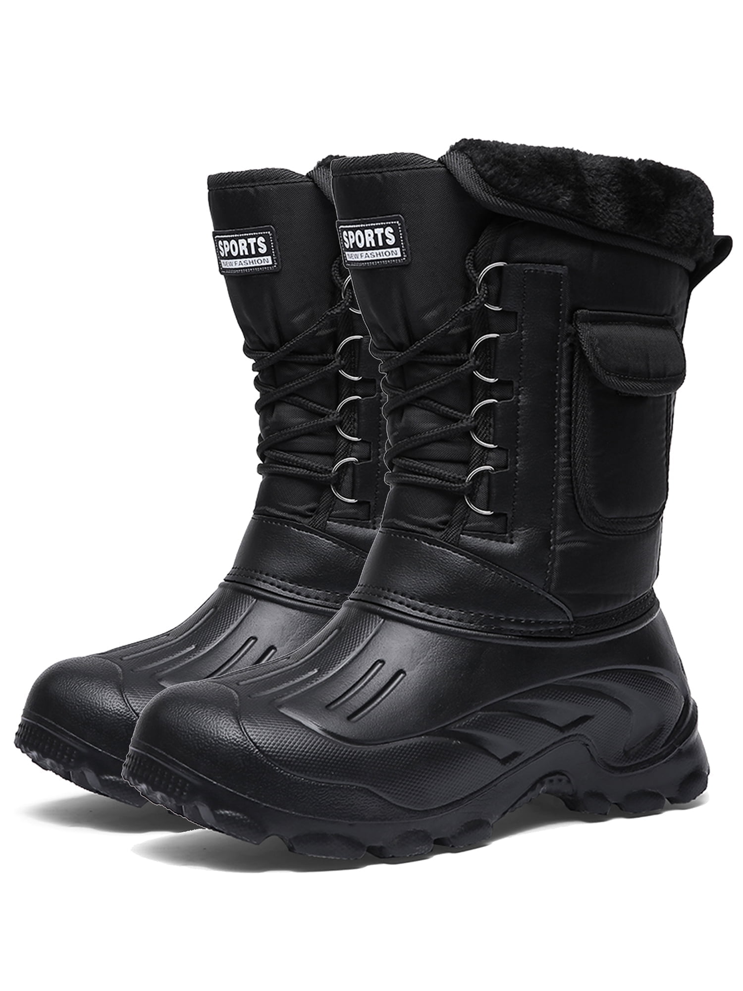 Mens Winter Snow Boots Warm Shoes Lightweight Outdoor Water Resistant Hiking Boots for Men