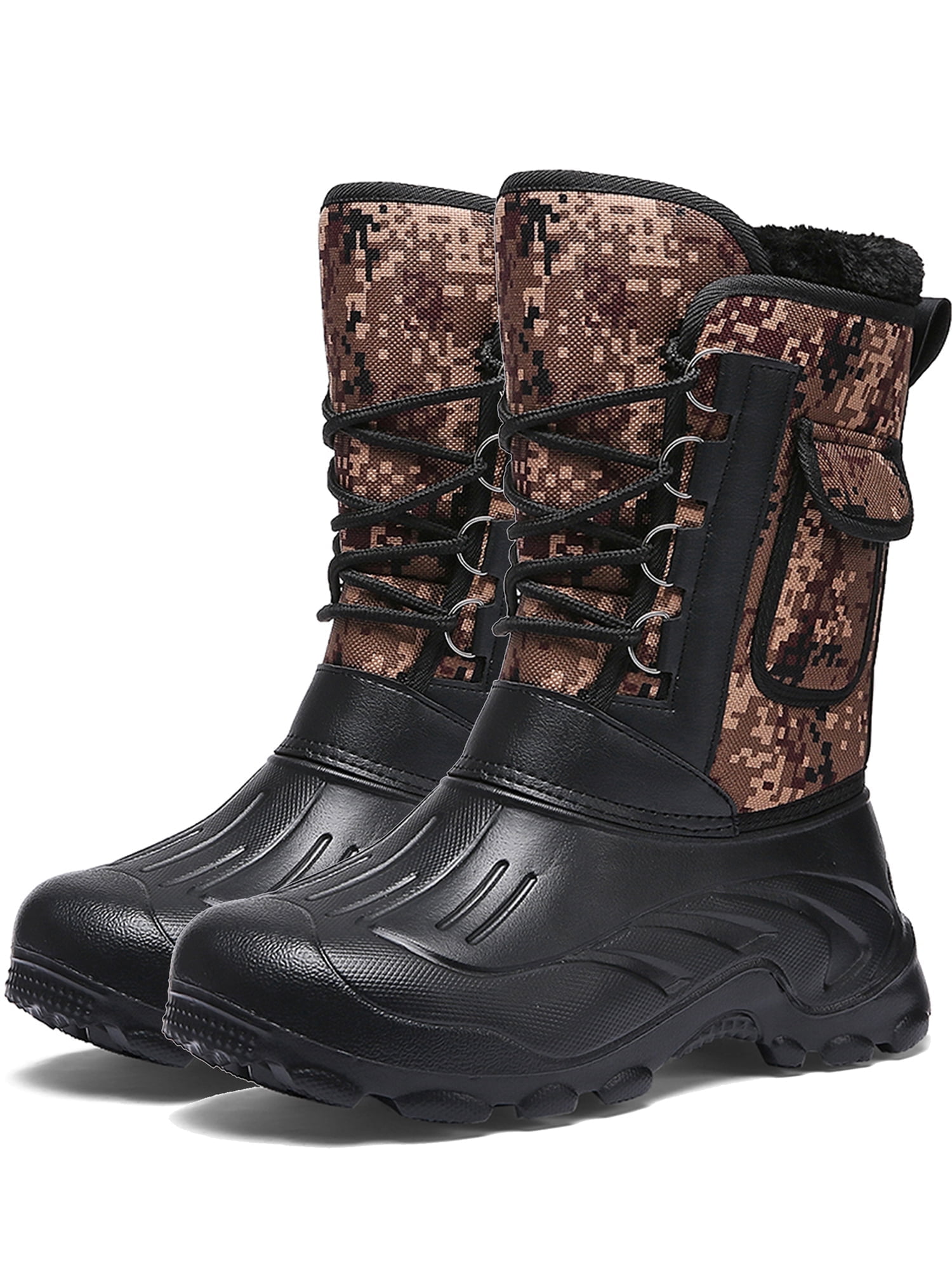 Mens Winter Snow Boots Warm Shoes Lightweight Outdoor Water Resistant Hiking Boots for Men