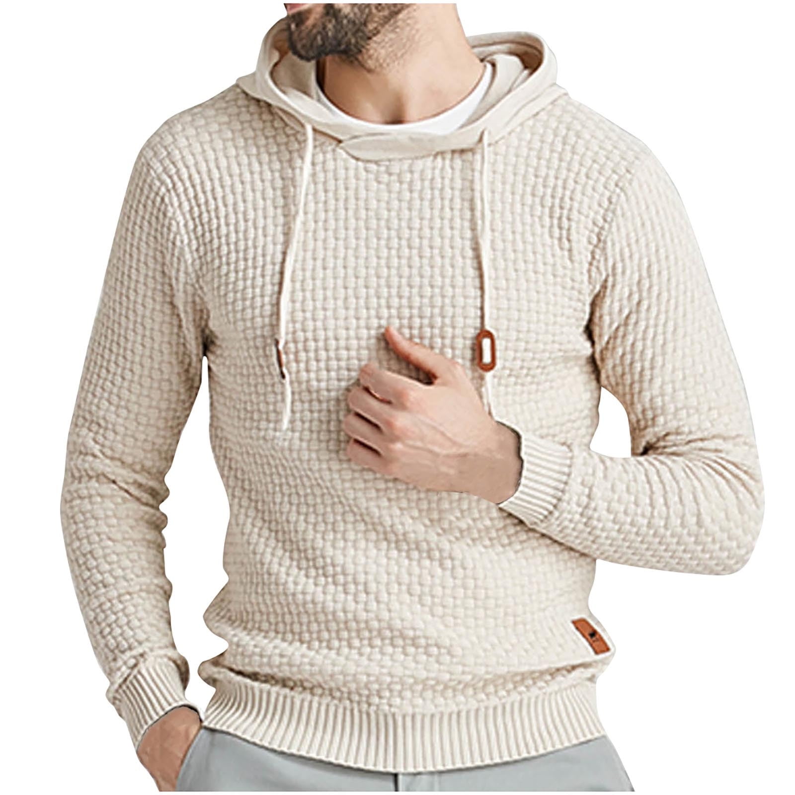 Winter Saving Clearance 2024 Mens Winter Sweaters Clearance, Men Hooded  Sweatshirt Long Sleeve Solid Knitted Hoodie Pullover Sweater