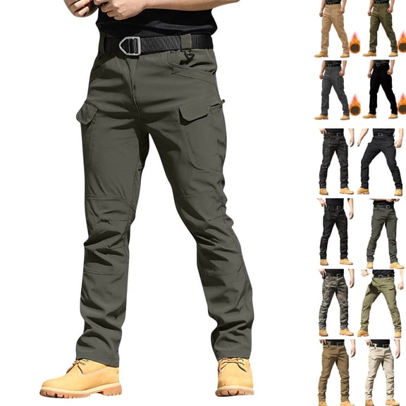 Mens Winter Tactical Work Pants Gray M-3XL