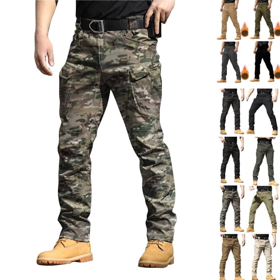 Mens Winter Tactical Work Pants Leopard Print M-3XL