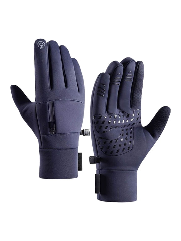 Mens Winter Thermal Gloves Touch Screen Glove,Winter Gloves Outdoor Riding Warm Touching Screen Texting Gloves Water Resistant Windproof Warm for Driving Cycling Running(Blue,8cm)