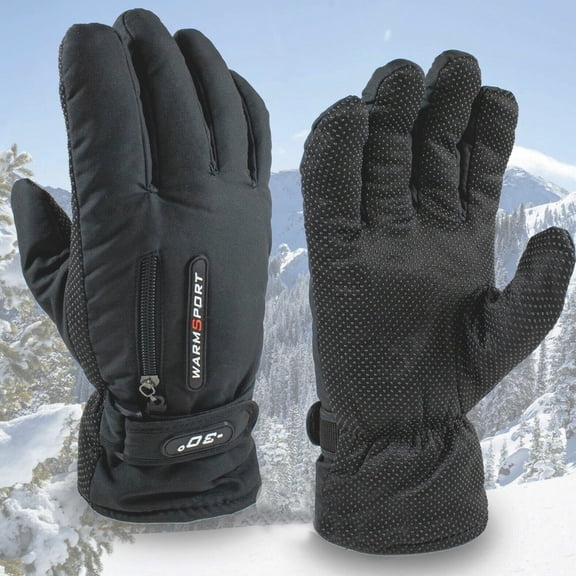 Mens Winter Thermal Warm Fleece Windproof Non-Slip Ski Snowboarding Driving Work Gloves Mitten