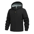 thumbnail image 1 of Mens Winter Windproof Jacket Fleece Lined Hooded Zipper Waterproof Coats Warm Outdoor Hiking Windbreaker With Zip Pocket (XXL, Black), 1 of 9