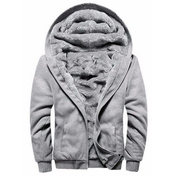 Mens Winter Workout Colorblock Fleece Hoodie Outwear Full Zip Warm Thick Lined Coats Long Sleeve Wind Resistant Jackets