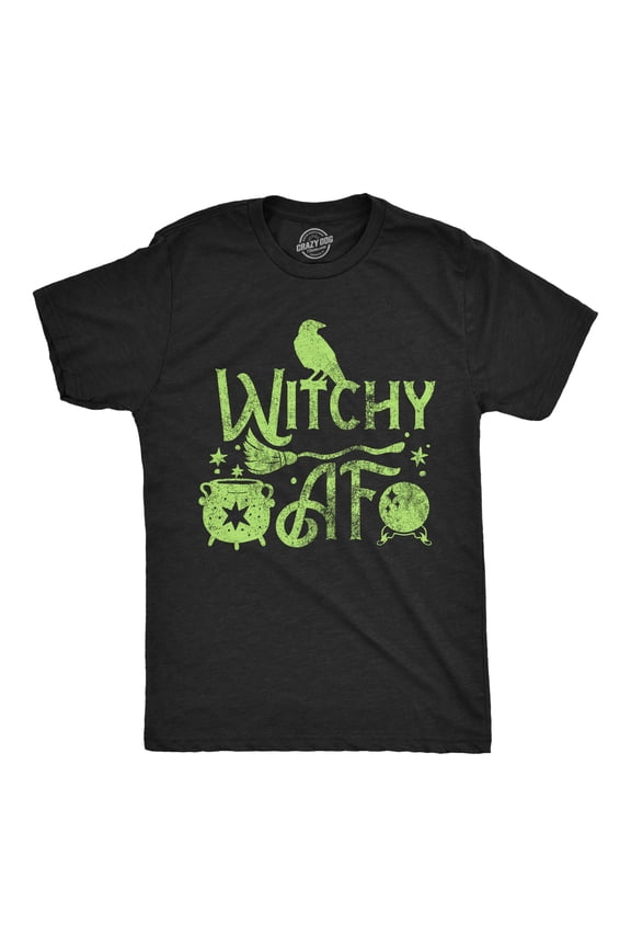 Mens Witchy AF T Shirt Funny Spooky Halloween Witch Lovers Tee for Guys Graphic Tees