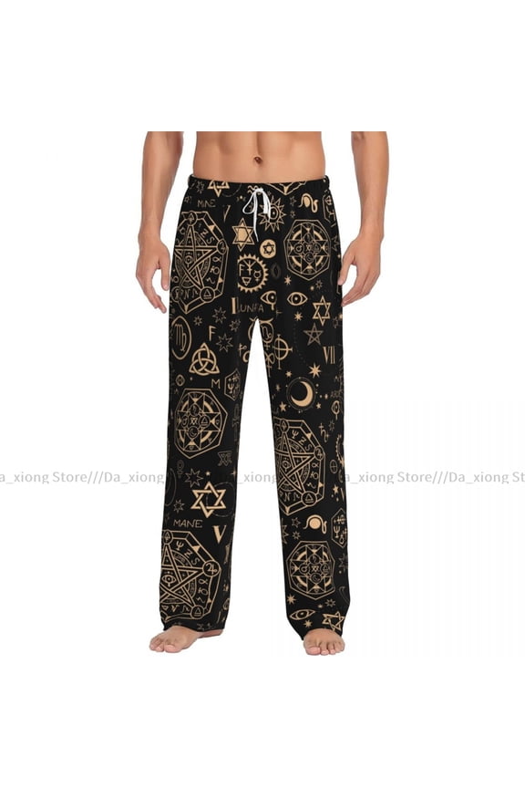 Mens Woman Woman Sleepwear Loose Sleep Pants Pajamas Esoteric Alchemical Long Lounge Bottoms Casual Homewear